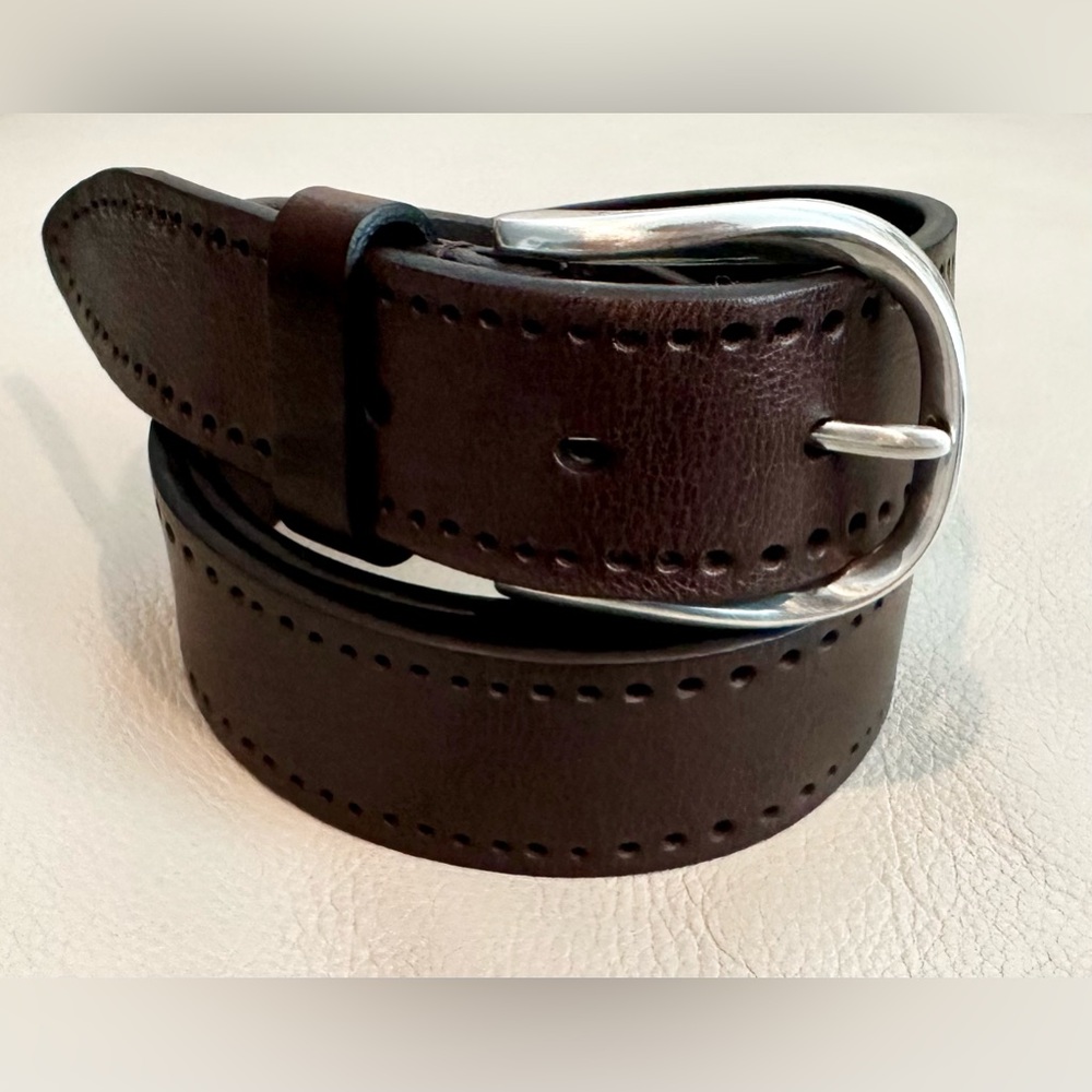 Honest By Brighton Men’s Casual Embossed Leather Belt Brown ~New~